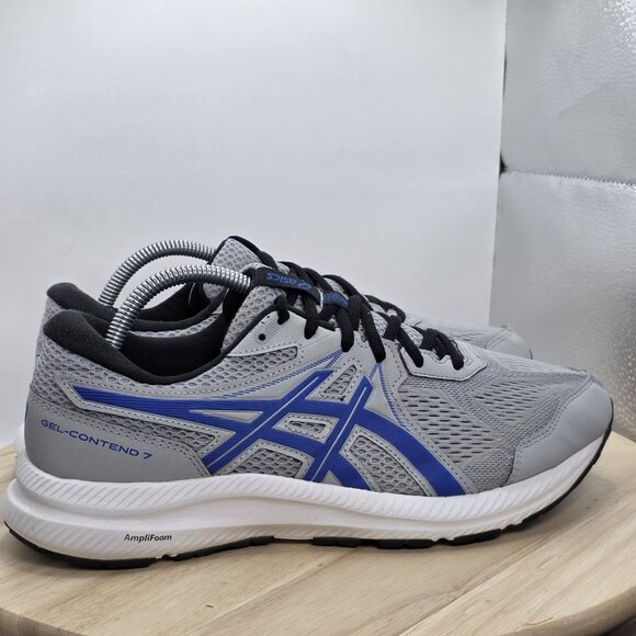 Mens Size 9.5 WIDE - ASICS Gel-Contend 7 Grey/Blue Running Athletic Shoes - Picture 3 of 12